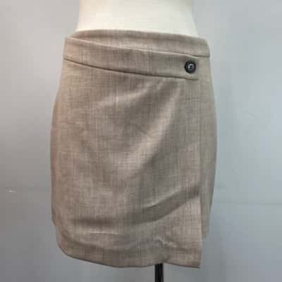 Kookai Womens  Size 12 Wrap Skirt Beige 
