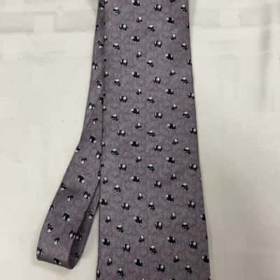 Vintage Mens Kai Long Hand Made Silk Tie With Pandas On It