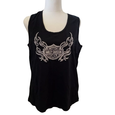 Harley Davidson Womens  Size XL Sleeveless Top Black  