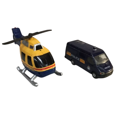 ELC Helicopter and Corgi Police Van 