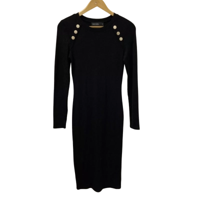 Decjuba Womens  Size S Long Sleeve Knitted Dress Black  