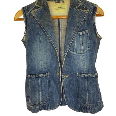 Blue Generation Remix Womens  Size M Denim Vest Blue 
