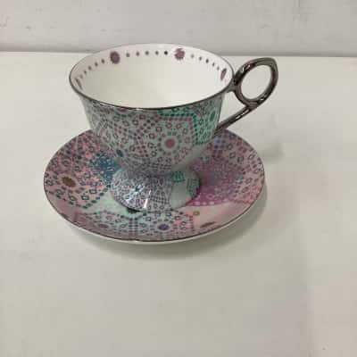 T2 footed cup and saucer 
