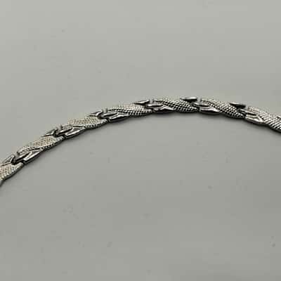  Women's Silver Tone Magnetic Bracelet Black, Red & White