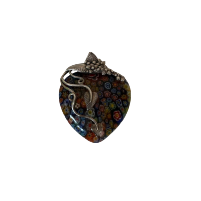 Vintage Murano Millefiori & Sterling Silver Pendant