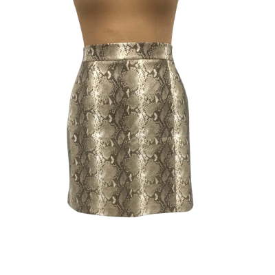 Sheike Faux Snake Skin Skirt Size 14 Beige 