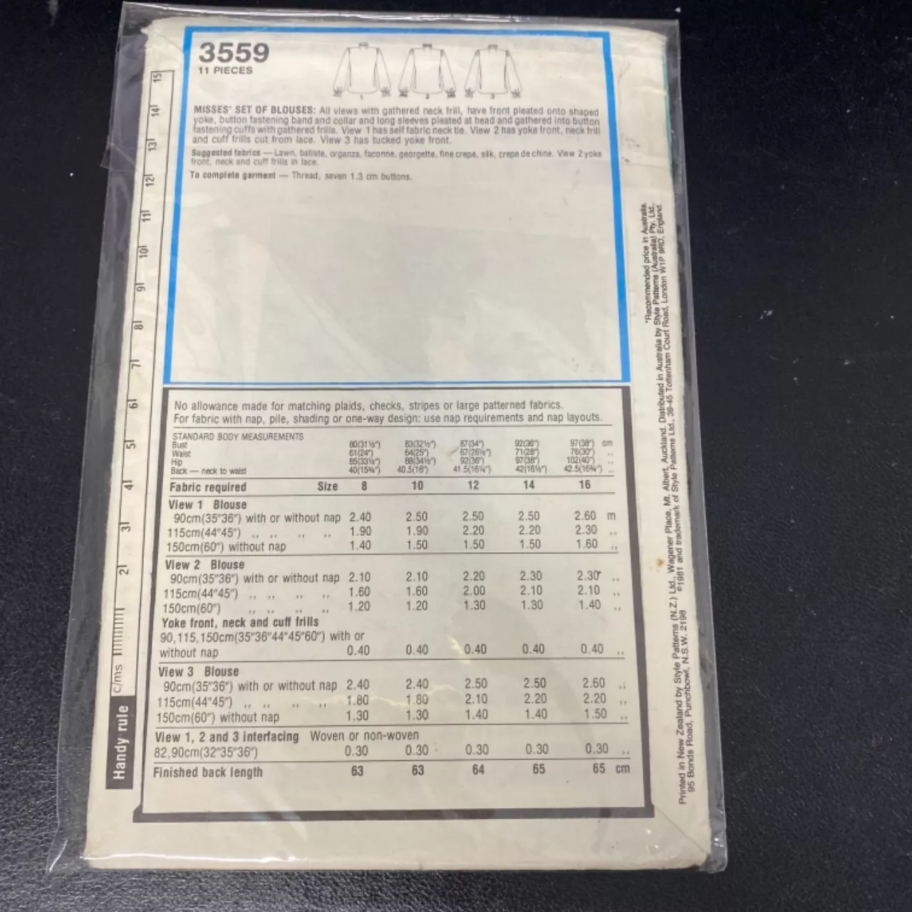 Vintage Sewing Pattern: Style 3559