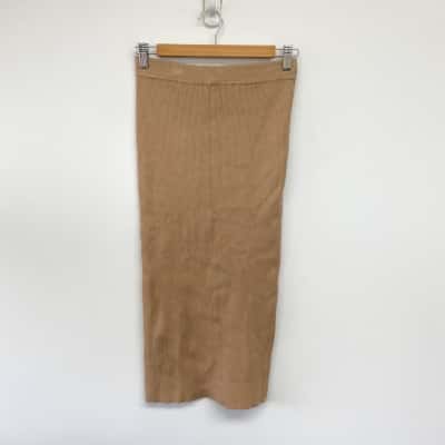 MVN The Label Beige Knit Midi Skirt  Size 10 