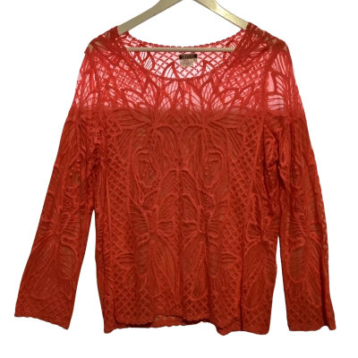 Filo Womens  Size M Long Sleeve Shirt Coral 