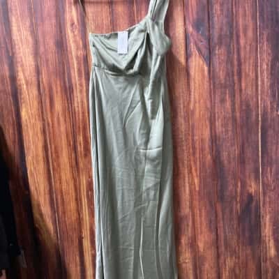 Billy J   Size 14 Olive green one shoulder formal dress new 
