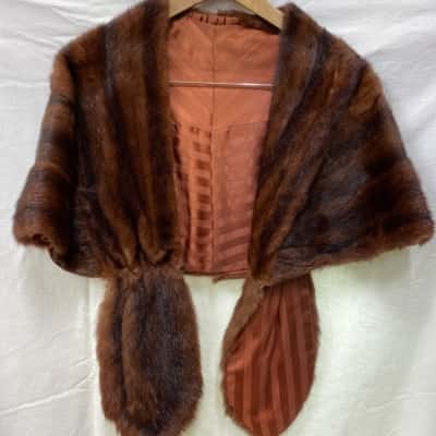 VINTAGE AUTHENTIC 1950'S MARMETT FUR STOLL SHAWL SCARF