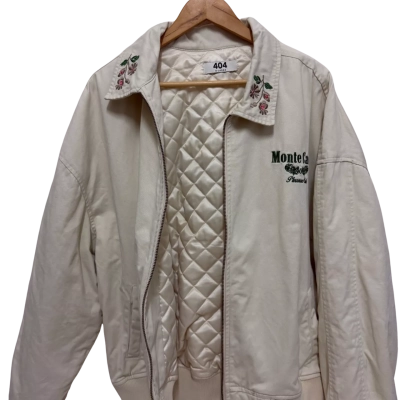Vintage Style Monte Carlo Women's Bomber Jacket Cream / Green 