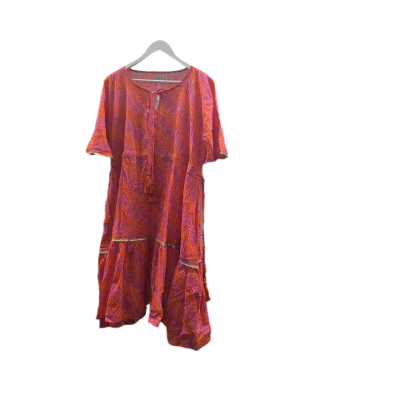Naudic "Zaza" Dress in Temptress Print - Vibrant Boho Floral Midi - Size M