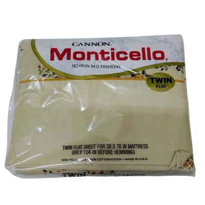 BRAND NEW {Vintage} - Cannon Monticello Daisies Twin Flat Sheet for 39 x 76in Mattress (SINGLE)