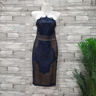 Womens  Size S Bodycon Dress / Off The Shoulder Dress / Strapless Dress Navy Blue 