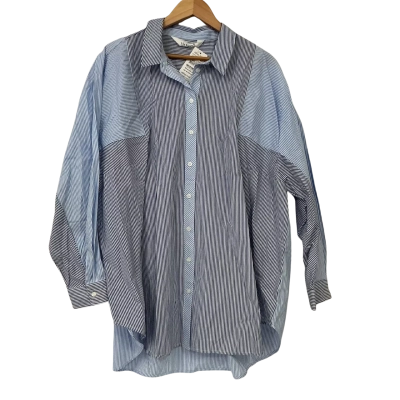 Virtuelle Taking Shape Cotton Stripe Mix Shirt Seashore Walk Size 22 Striped Blue / White | Brand New | RRP $139.95