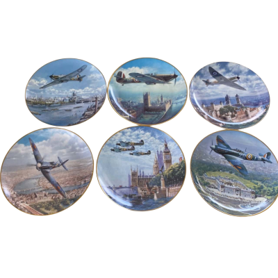 The Franklin Mint Heirloom Collection Heroes Of The Skies Limited Edition Plates Set Of 6