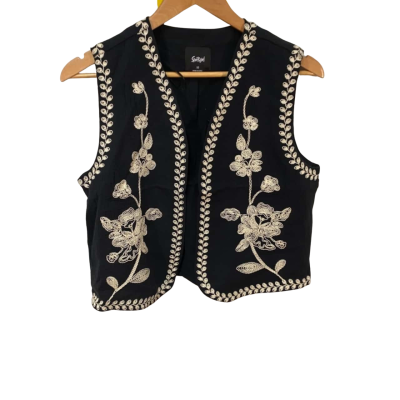 BNWT Sportsgirl Womens  Size 10 Black  / Floral Vest