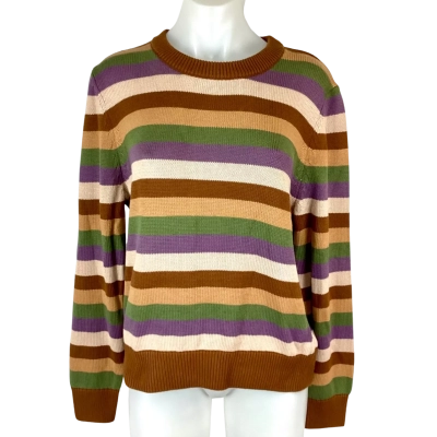 Princess Highway - Mika Stripe Sweater - Chocolate Multi Size 14