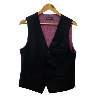 Shoreditch London Mens Wool Blend Blazer Vest Size 40 / M Black  