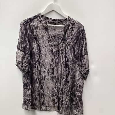 David Lawrence Womens  Size 16 Blouse Black  / White 