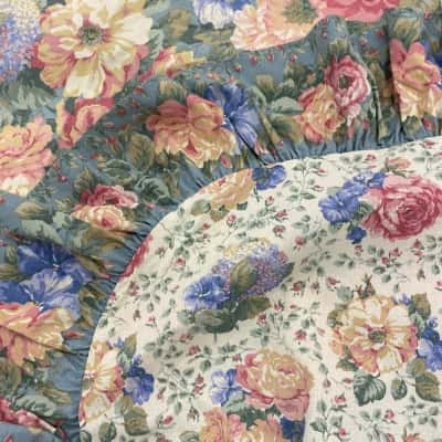 Fringed Double Bed Quilt Cover Vintage Sheridan Reversible 
