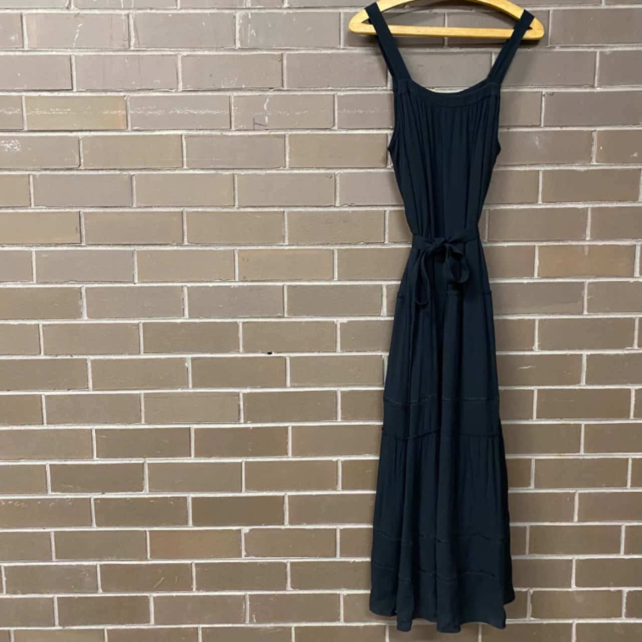 Witchery Womens Size 10 Trim Detail Tiered Maxi / Sleeveless Dress Black  Spring/Summer 2021 BNWT(s)