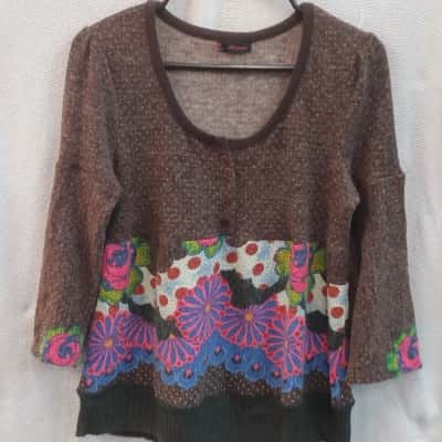 Spicy Sugar Womens  Size 12 Knit Jumper Brown / Multicoloured 