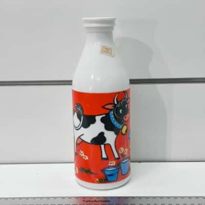 Vintage Decorative Milk Bottle Made In Italy Kitch Glass 