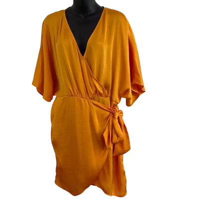Wayne Cooper Womens  Size 14 Faux Wrap Dress Orange 