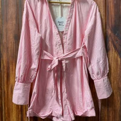 Princess Polly  Size 8 Playsuit Pink  / White  new 
