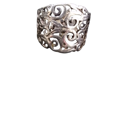  Womens 925 Silver Filagree Design Ring 