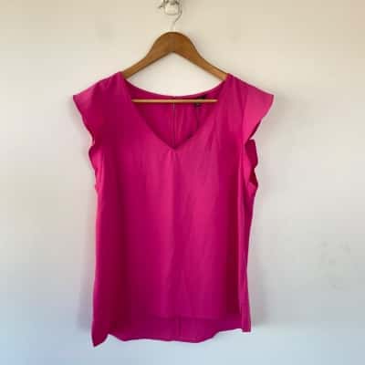 Portmans Pop Pink Short Sleeve Blouse Top  Size 14 