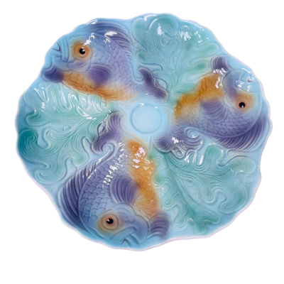Vintage Shorter & Son Ltd. Fish Ware Platter – Majolica Glaze – 3-Section Serving Dish – Collectors Piece