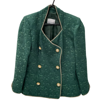 Teena Verigos jacket size 10 in green gold trim and gold and pearl Diamentes buttons