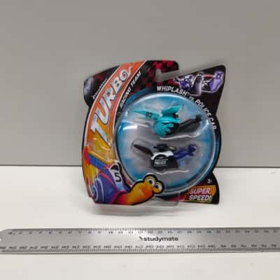 DreamWorks Turbo Racing Team Whiplash vs Police Car Snail 2 Pack Mattel