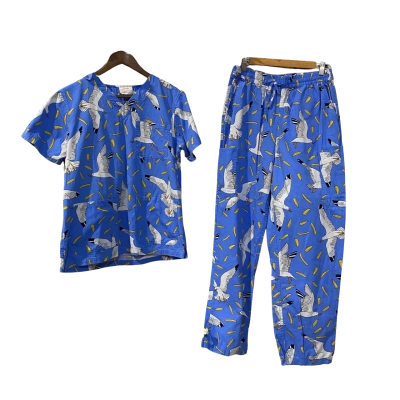 Gorman Womens  Size 10 / S Blue / White Scrub set
