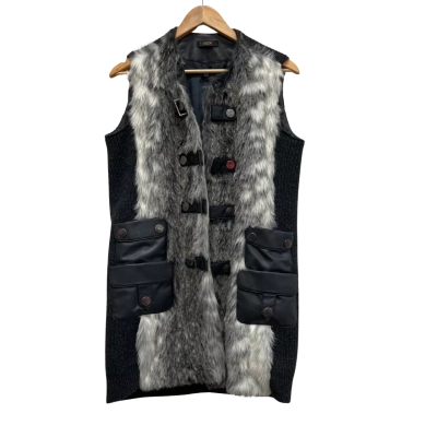 Vedi Womens Fur Vest Jacket Size 3 