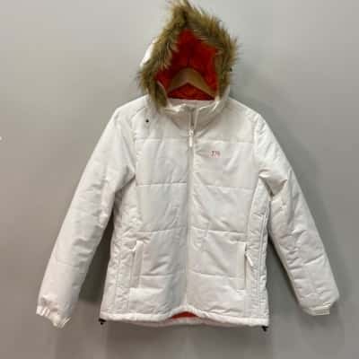 BNWOT 37 deg South Womens  Size 12 Hooded Jacket / Puffer Jacket White 