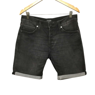 Jack and Jones Men’s Size M Black Denim Shorts 