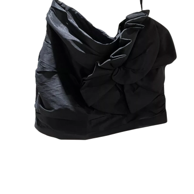 Sheike Womens  Size 12 Mini Skirt Black  80s Style with Oversized Rose 