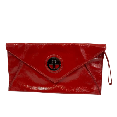 Mimco Molten Envelope Clutch in Patent Leather Scarlet Red