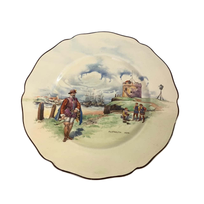 Royal Doulton - Sir Francis Drake and Plymouth Hoe - Historic England Plate D5940