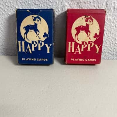 Happy playing cards blue and red