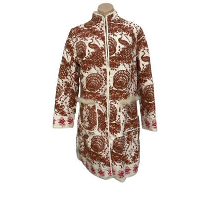 Lisa Ho Womens Size 12 SheepFur Trim Coat 