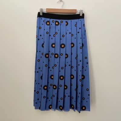 Victoria Beckham Womens  Size 6 Pleated Skirt Black  / Blue 
