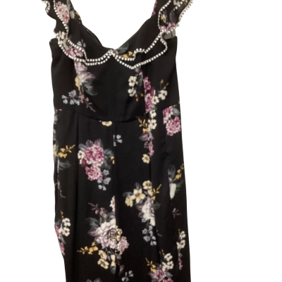 City Chic Womens  Size XL Sleeveless Jumpsuit Black  / Floral 