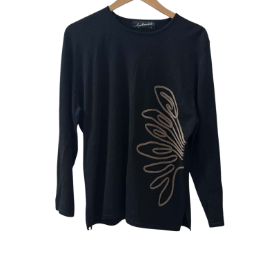 Aphrodite Black Top with Brown Accents - Size Xl