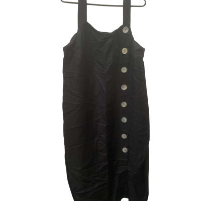 Womens Sussan Black Linen Blend Dress Size 14