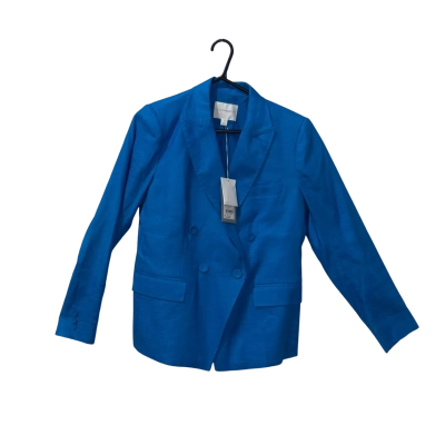 Trenery Blue Linen Blend Blazer Size 12  